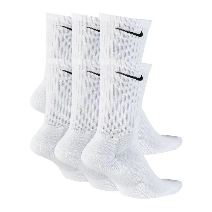 Nike Everyday Cushioned Crew Sport Socken 6 Spar-Pack Weiß/White 42-46 L