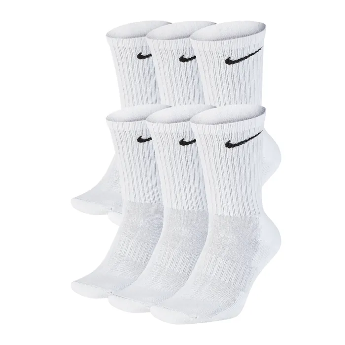 Nike Everyday Cushioned Crew Sport Socken 6 Spar-Pack Weiß/White 42-46 L