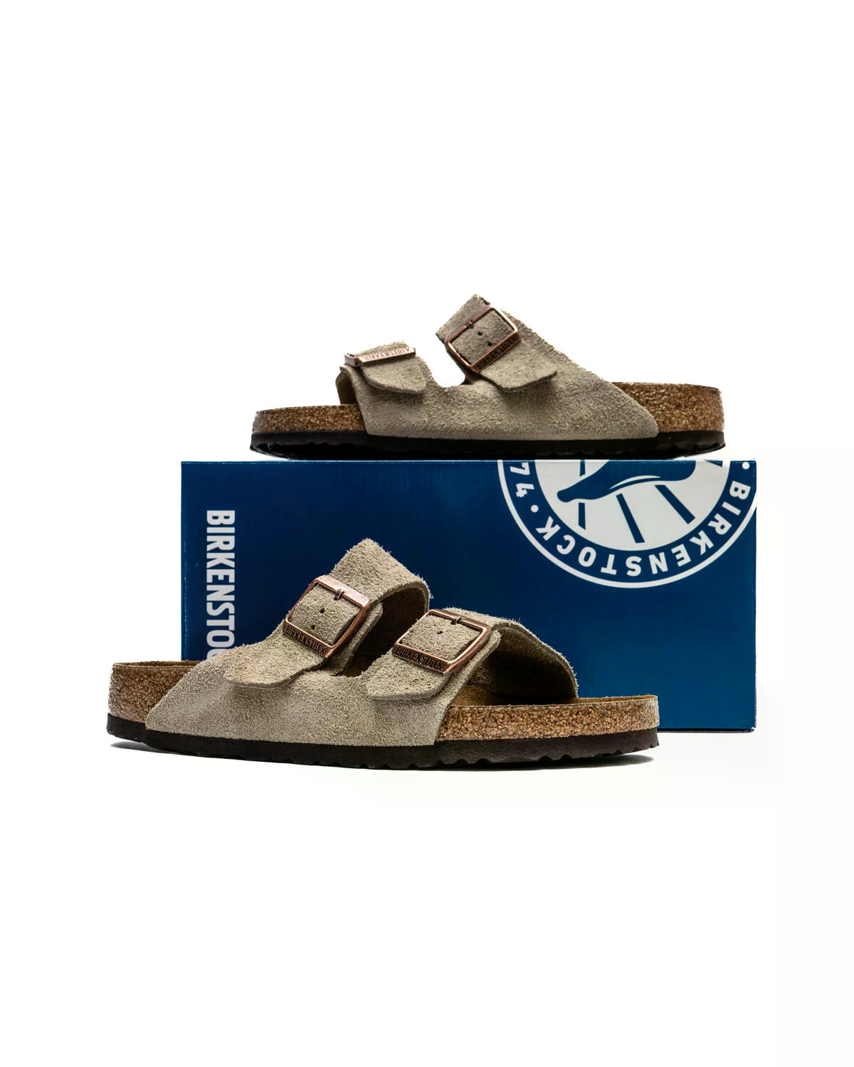 Birkenstock Arizona Soft Footbed Suede Leather Taupe (Regular Fit)